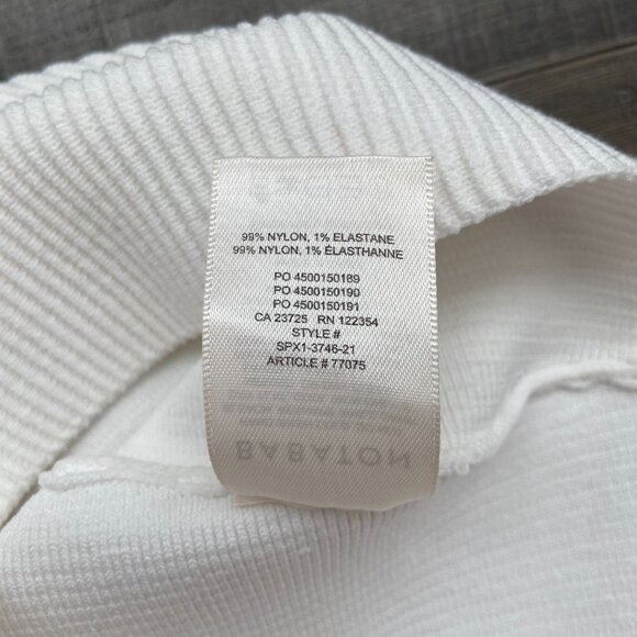 BABATON Aritzia White Sculpt Rib Knit Criss Cross Cropped Tank | Size Medium - Picture 7 of 7